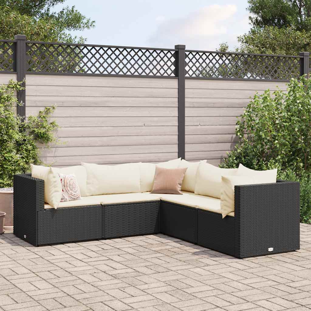 6-Tlg. Garten-Lounge-Set Mit Kissen Poly Rattan