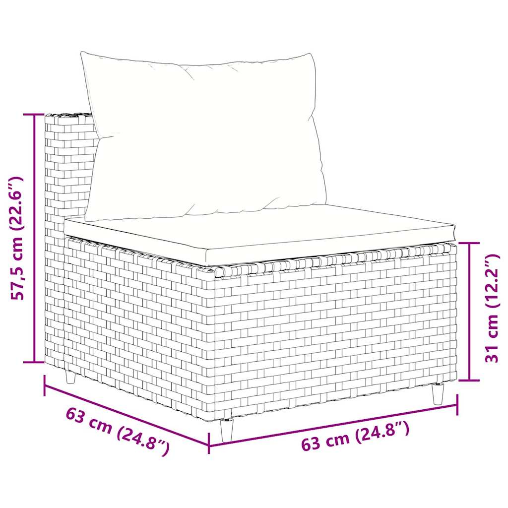 6-Tlg. Garten-Lounge-Set Mit Kissen Poly Rattan