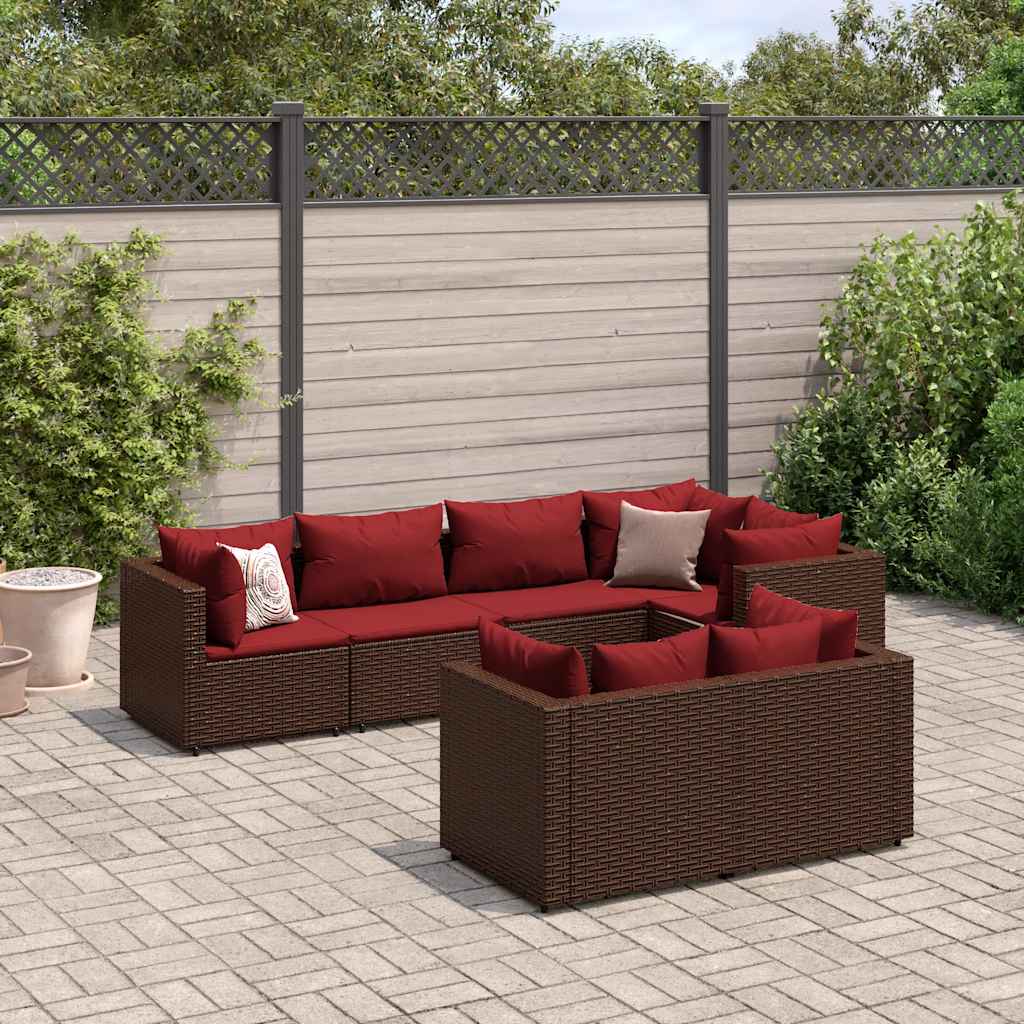 8-Tlg. Garten-Lounge-Set Mit Kissen Poly Rattan