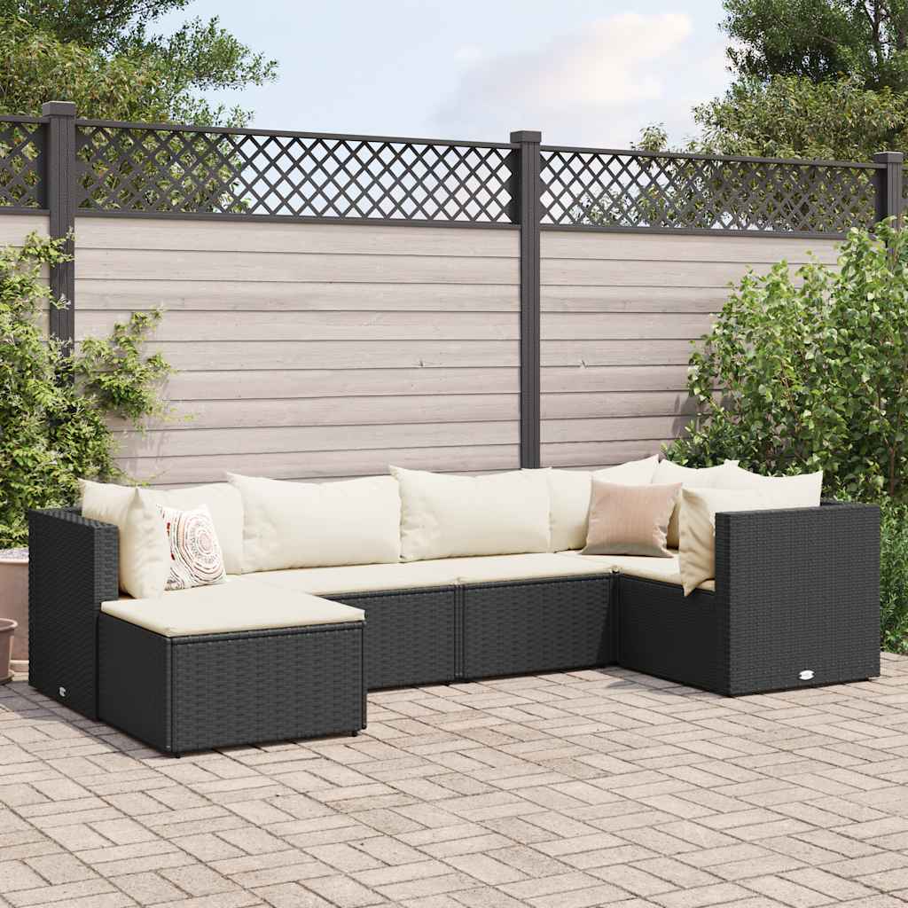 8-Tlg. Garten-Lounge-Set Mit Kissen Poly Rattan