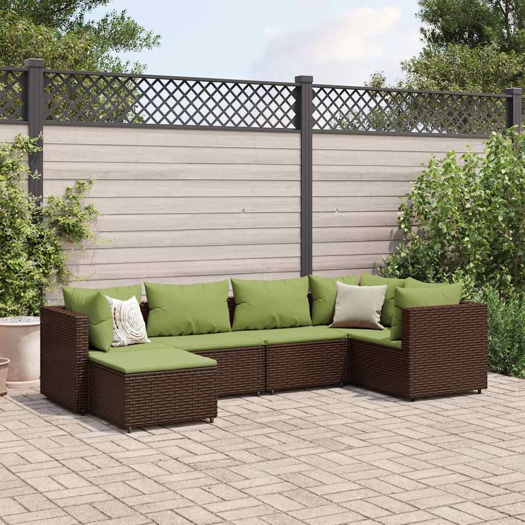 8-Tlg. Garten-Lounge-Set Mit Kissen Poly Rattan