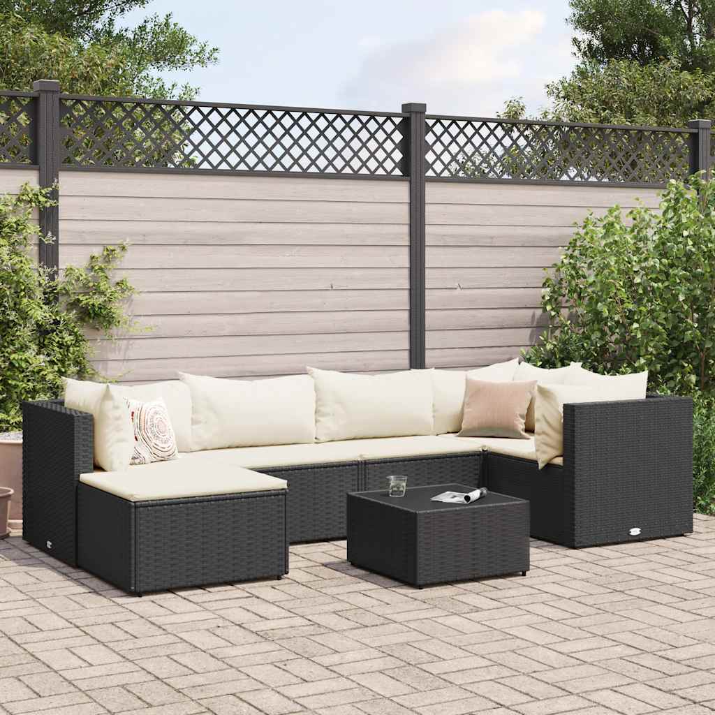 8-Tlg. Garten-Lounge-Set Mit Kissen Poly Rattan