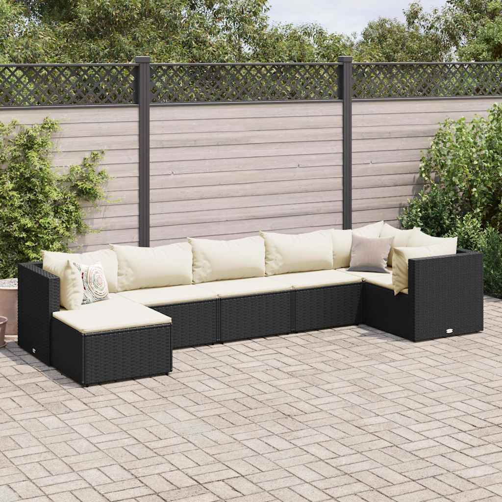8-Tlg. Garten-Lounge-Set Mit Kissen Poly Rattan