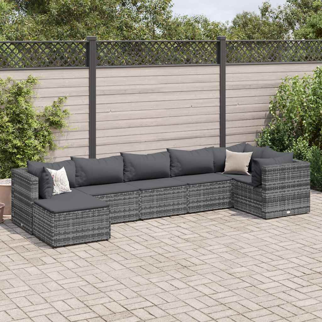 8-Tlg. Garten-Lounge-Set Mit Kissen Poly Rattan