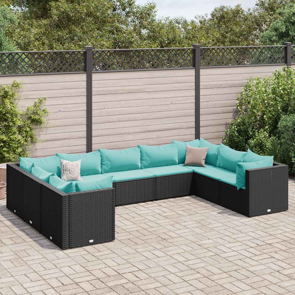 6-Tlg. Garten-Lounge-Set Mit Kissen Poly Rattan