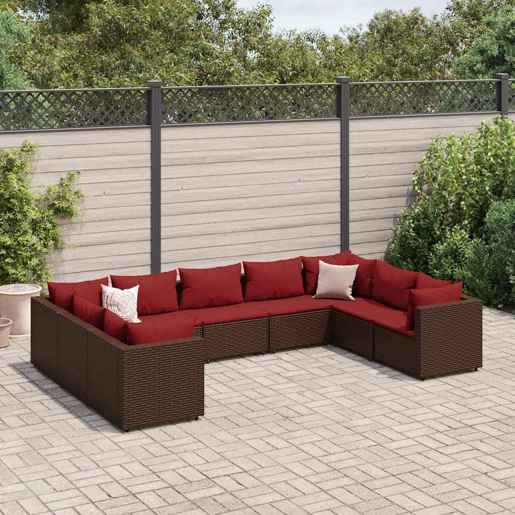 6-Tlg. Garten-Lounge-Set Mit Kissen Poly Rattan