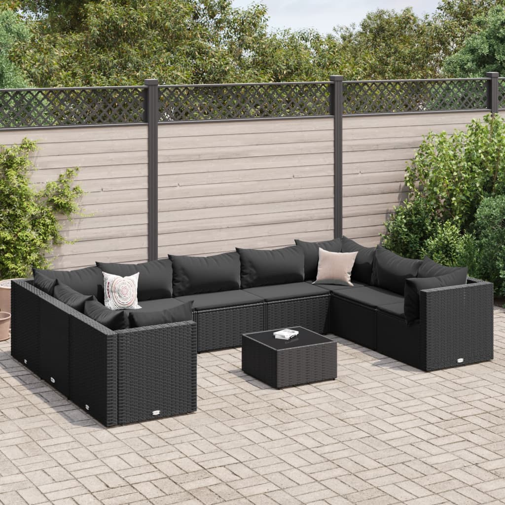 6-Tlg. Garten-Lounge-Set Mit Kissen Poly Rattan