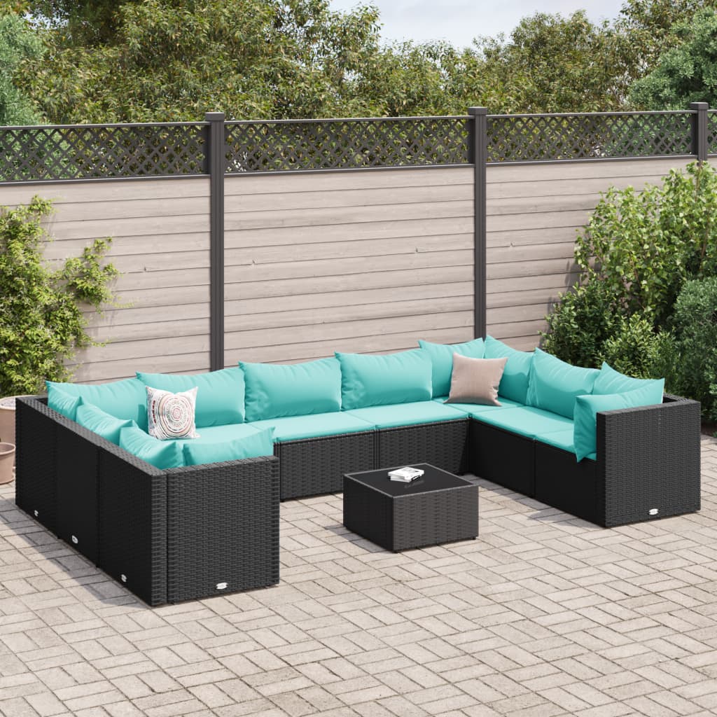 6-Tlg. Garten-Lounge-Set Mit Kissen Poly Rattan