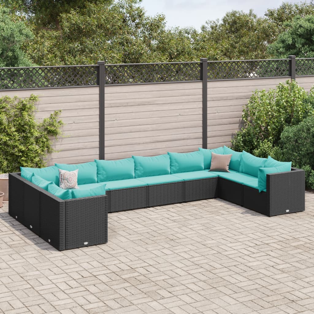 6-Tlg. Garten-Lounge-Set Mit Kissen Poly Rattan