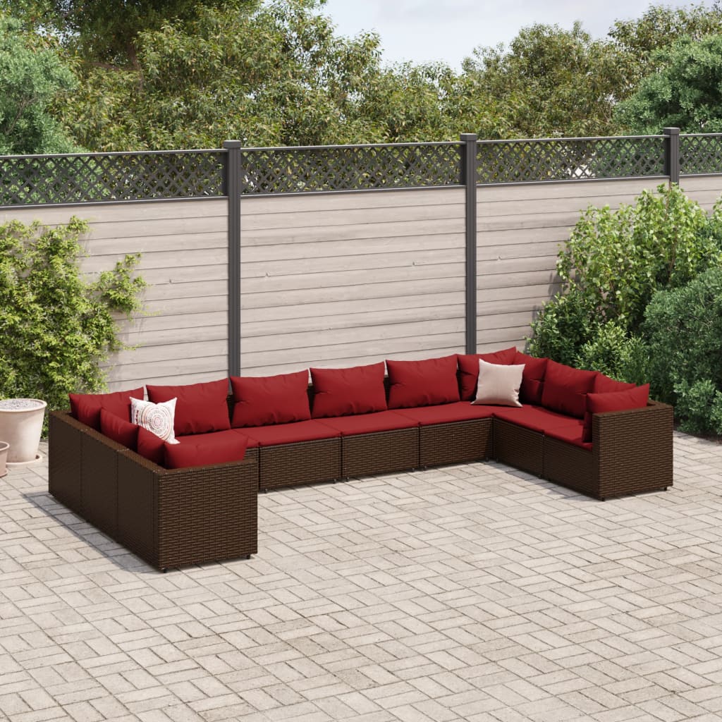 6-Tlg. Garten-Lounge-Set Mit Kissen Poly Rattan