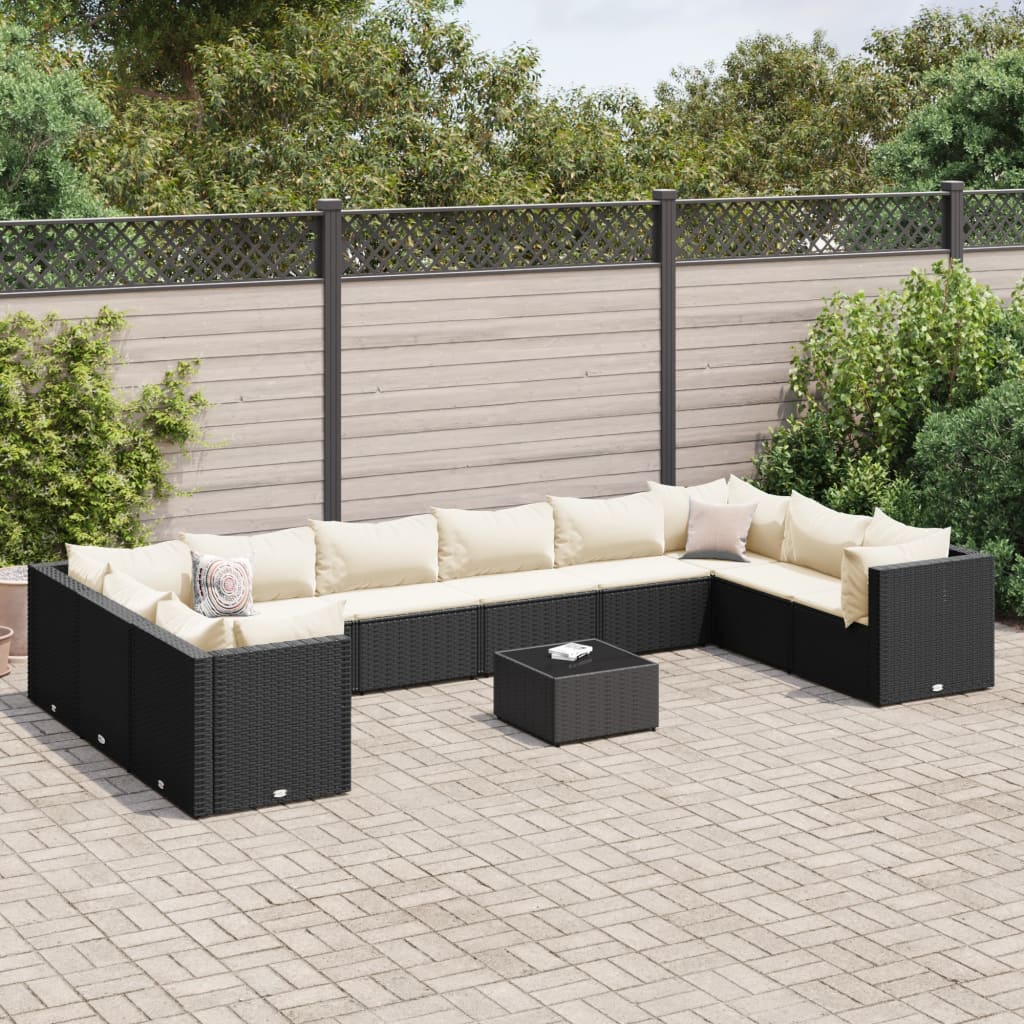 6-Tlg. Garten-Lounge-Set Mit Kissen Poly Rattan