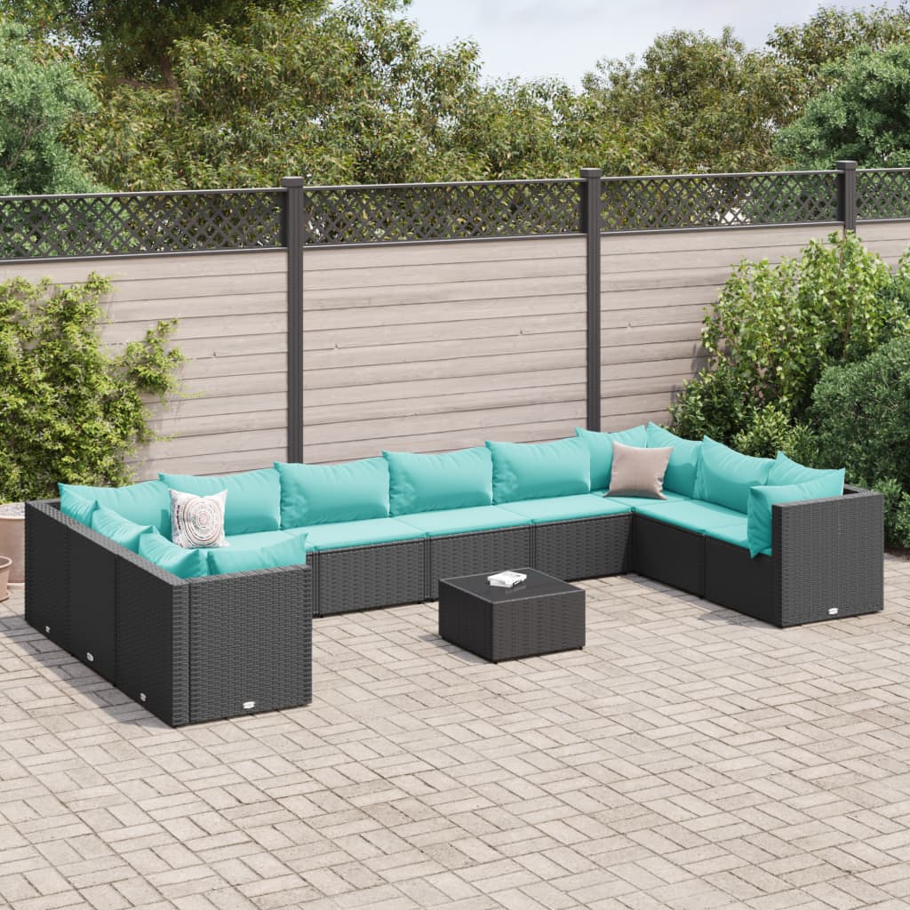 6-Tlg. Garten-Lounge-Set Mit Kissen Poly Rattan