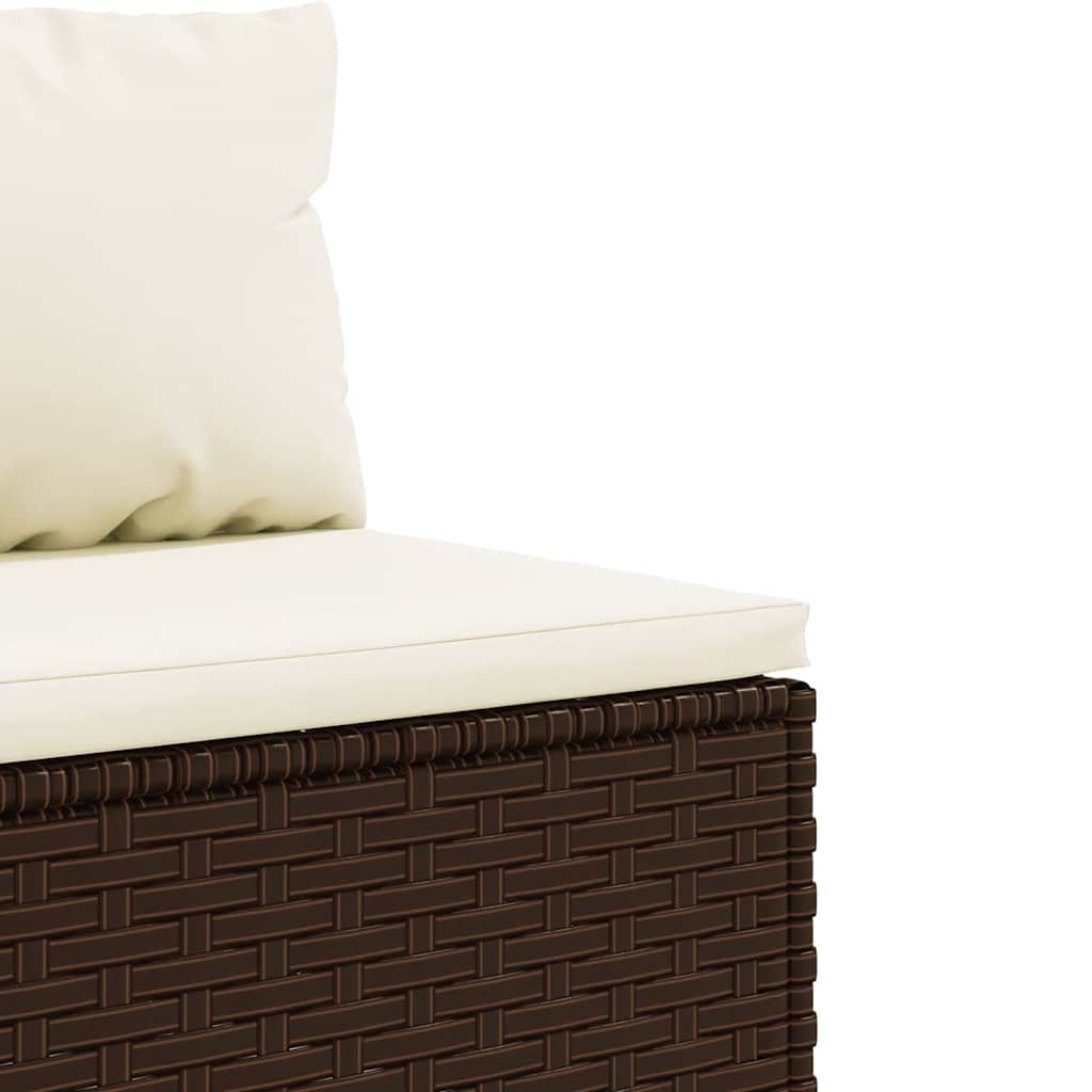 5-Tlg. Garten-Sofagarnitur Mit Kissen Braun Poly Rattan