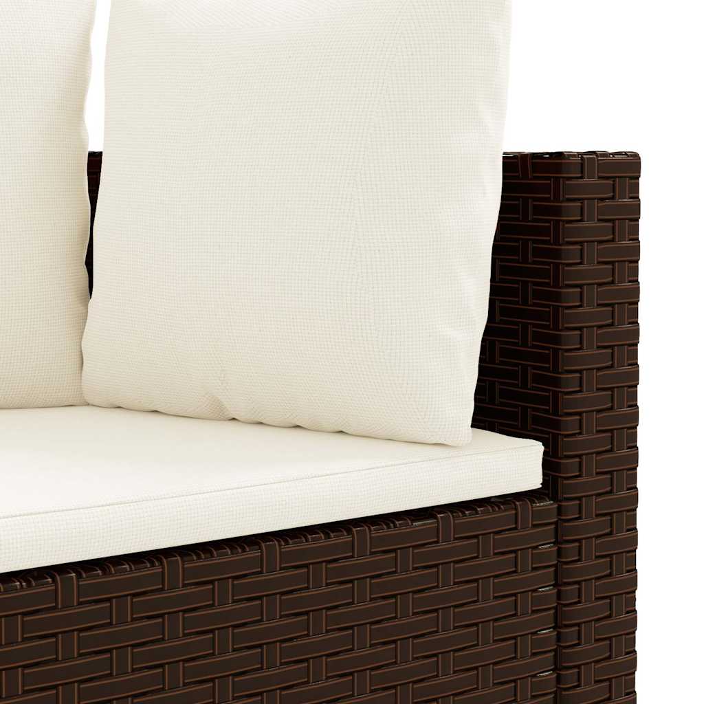 6-Tlg. Garten-Sofagarnitur Mit Kissen Braun Poly Rattan