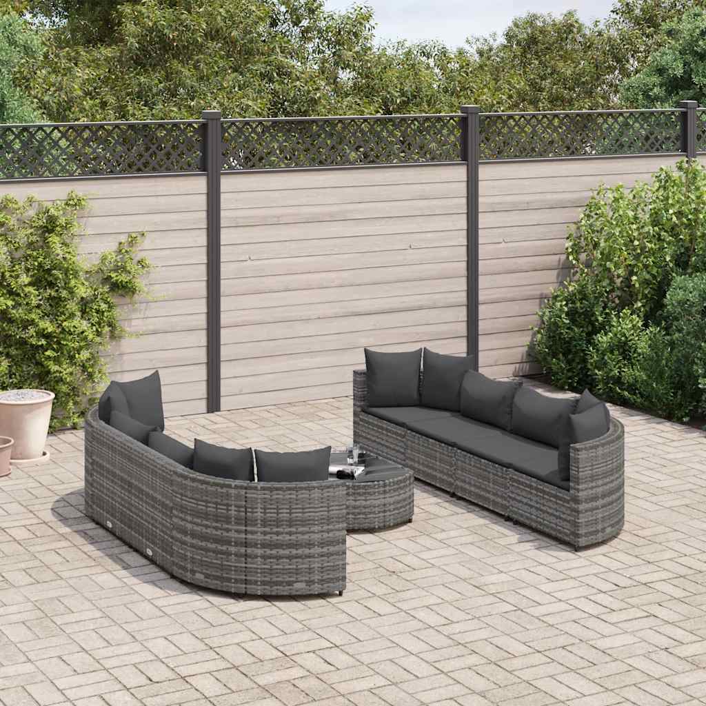 7-Tlg. Garten-Sofagarnitur Mit Kissen Braun Poly Rattan