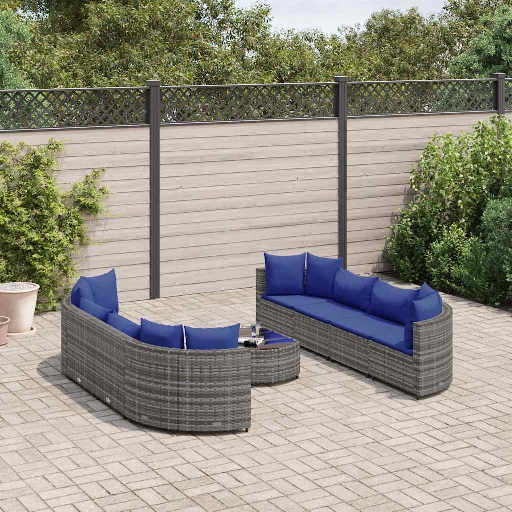7-Tlg. Garten-Sofagarnitur Mit Kissen Braun Poly Rattan