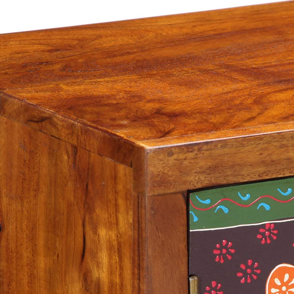 Sideboard Mehrfarbig 90X35X60 Cm Massivholz Akazie