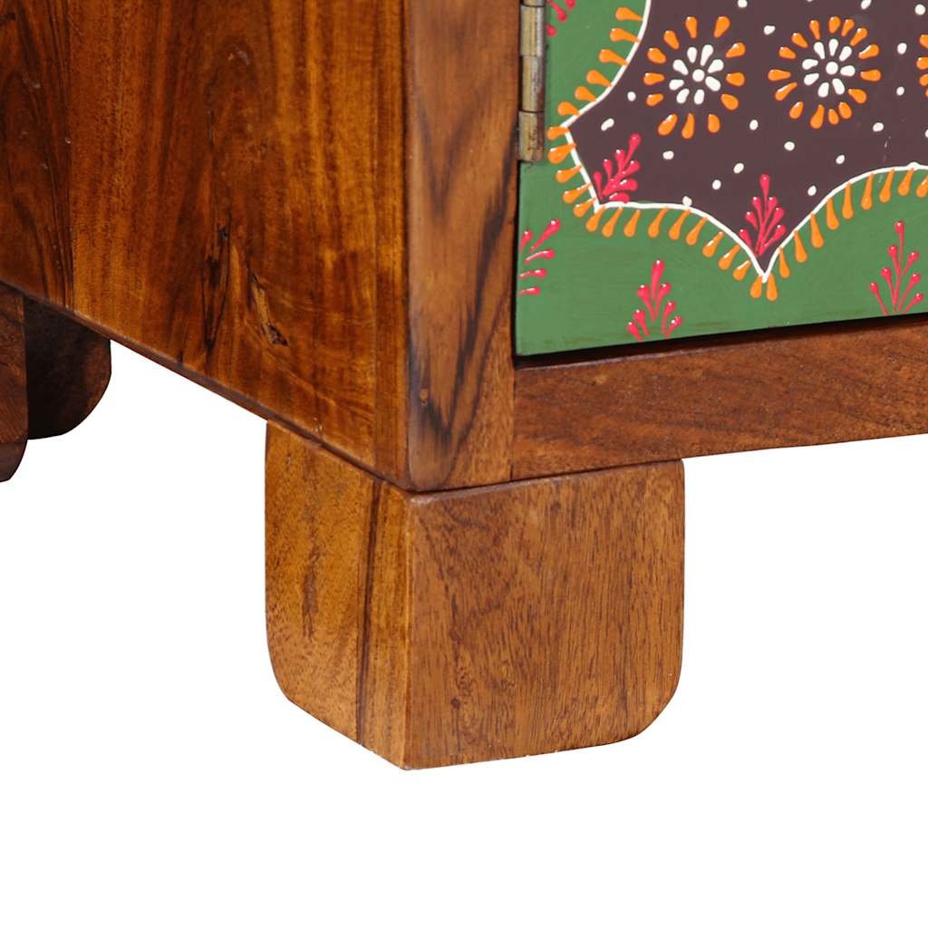 Sideboard Mehrfarbig 90X35X60 Cm Massivholz Akazie
