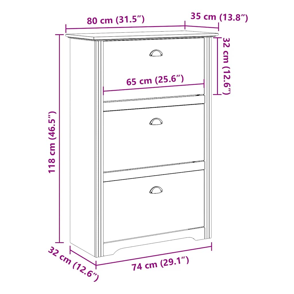 Schuhregal Bodo 80X35X118 Cm Weiß