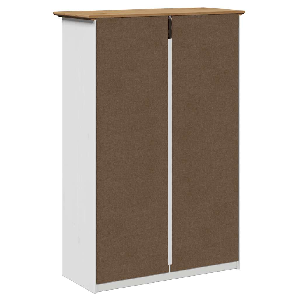 Schuhregal Bodo 80X35X118 Cm Weiß Und Braun