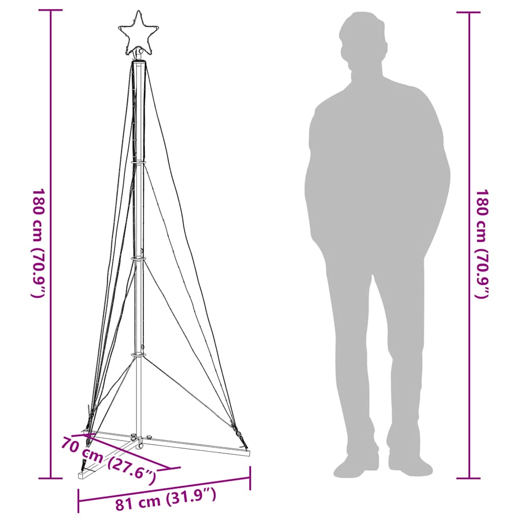 Led Weihnachtsbaum 363 Leds 182 Cm Warmweiß