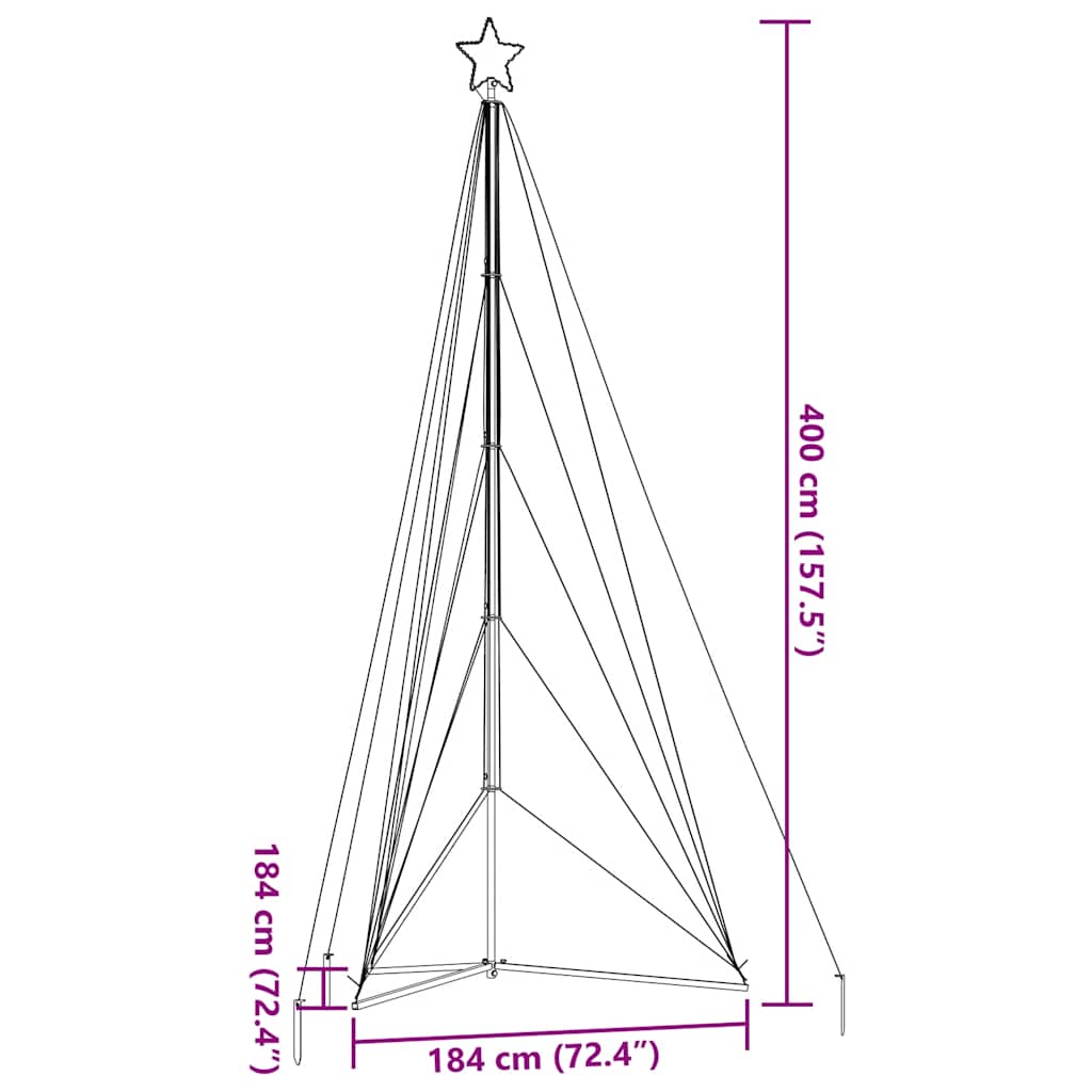 Led Weihnachtsbaum 615 Leds 404,5 Cm Blau