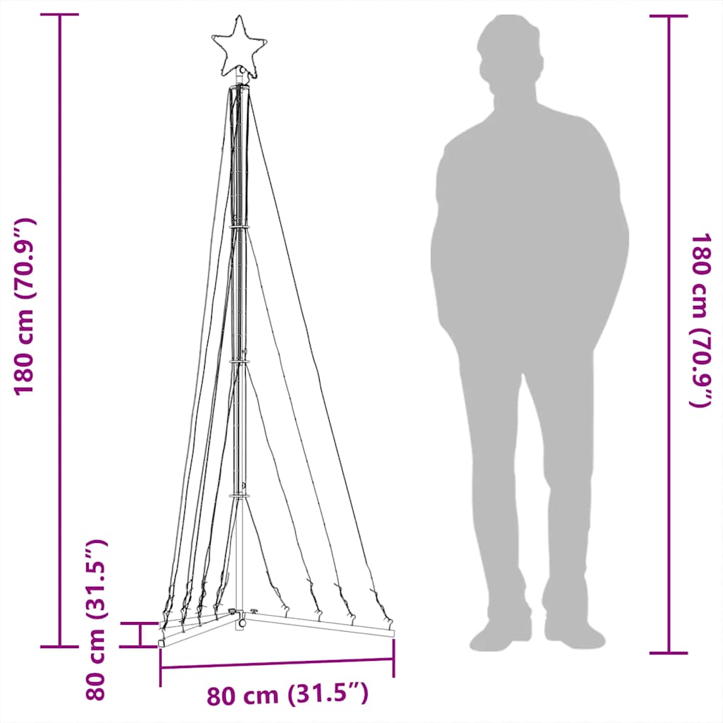 Led Weihnachtsbaum 339 Leds 187 Cm Mehrfarbig