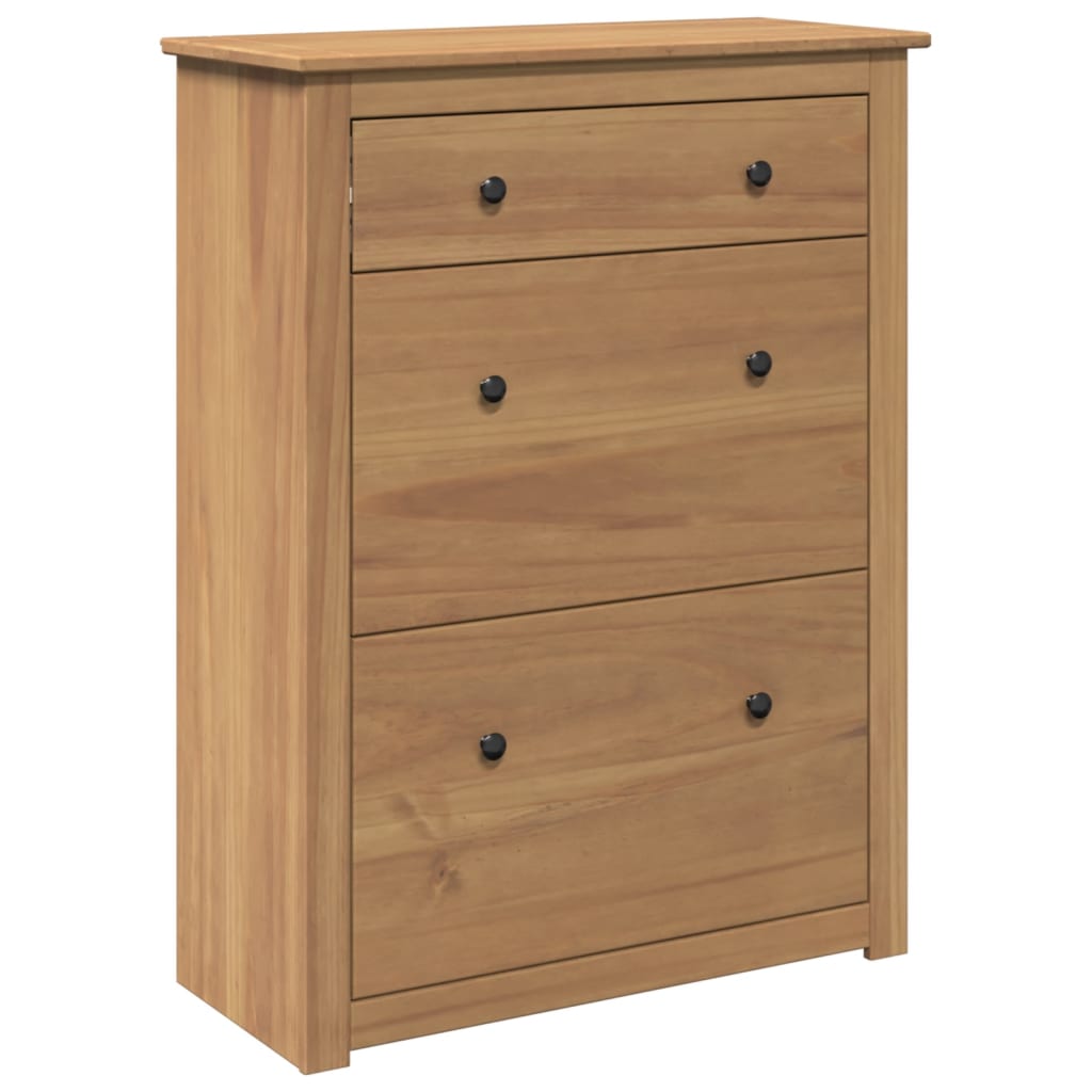 Schuhschrank Panama 80X35X105 Cm Massivholz Kiefer Betongrau