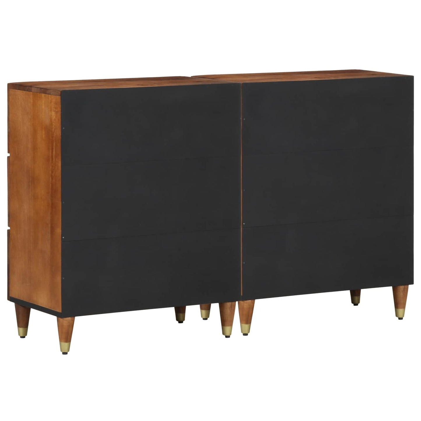 Sideboard 2 Pcs Honigbraun 60 X 33 X 75 Cm Massivholz Mango