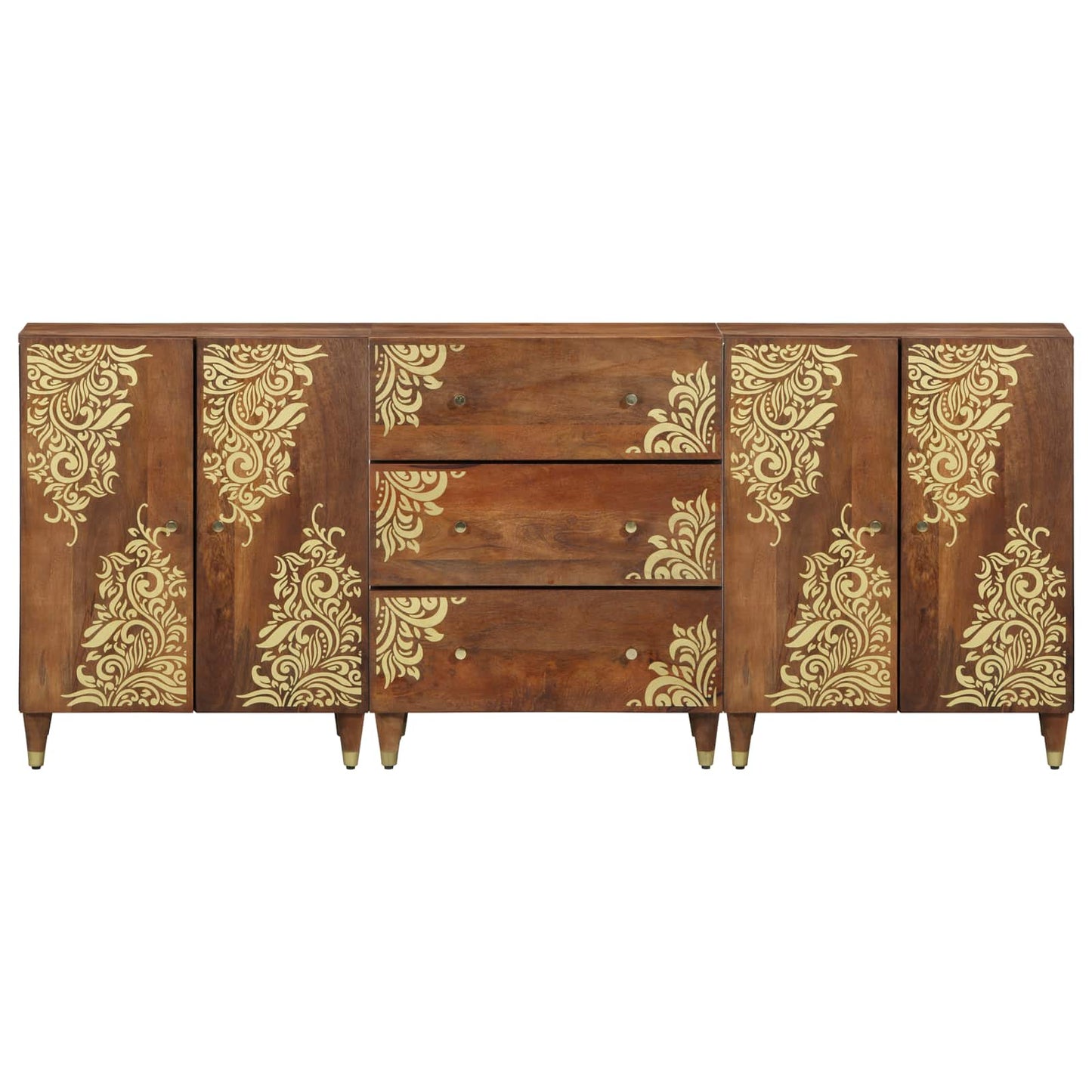 Badezimmerschrank-Set Mit Schubladen 3 Pcs Und Gold