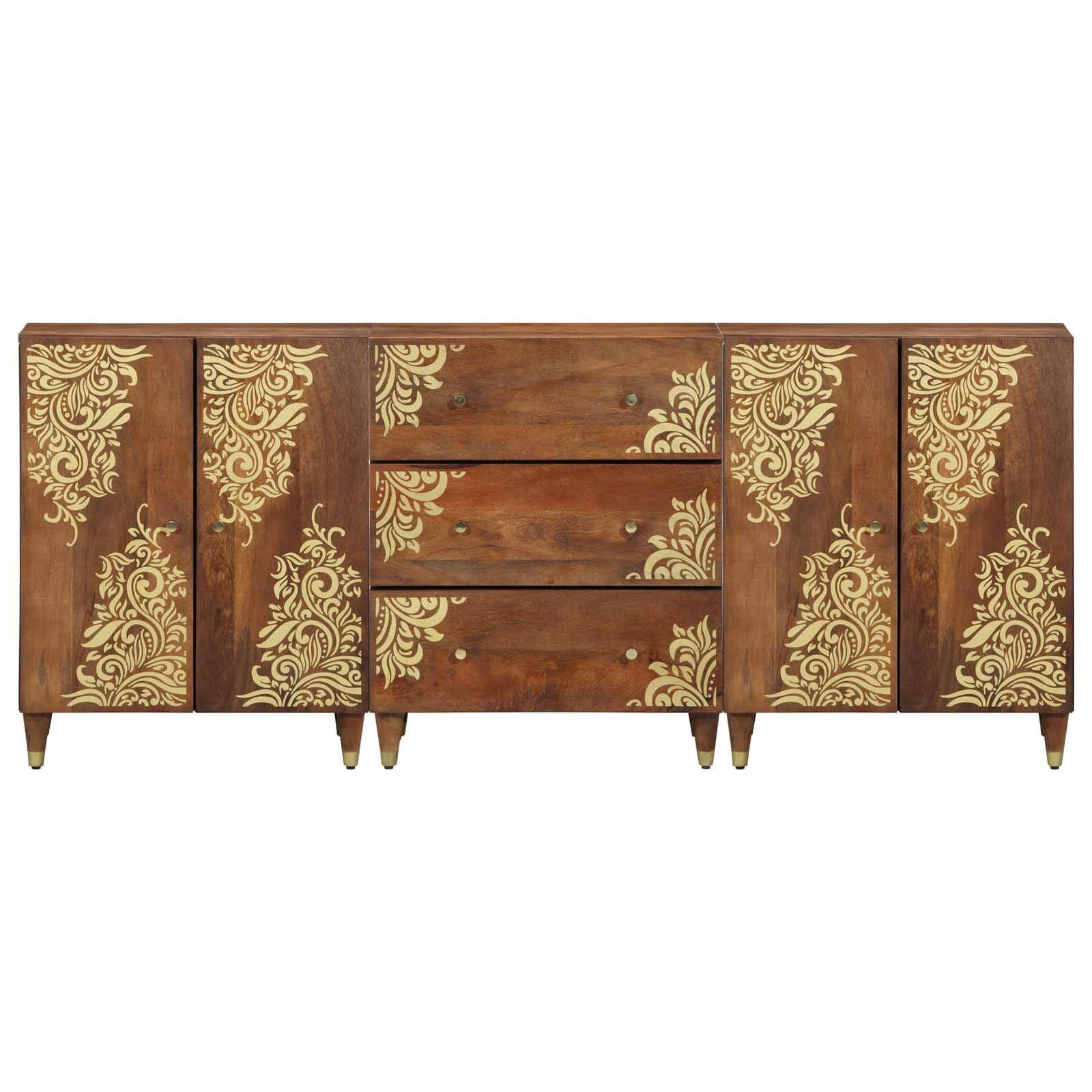 Badezimmerschrank-Set Mit Schubladen 3 Pcs Und Gold
