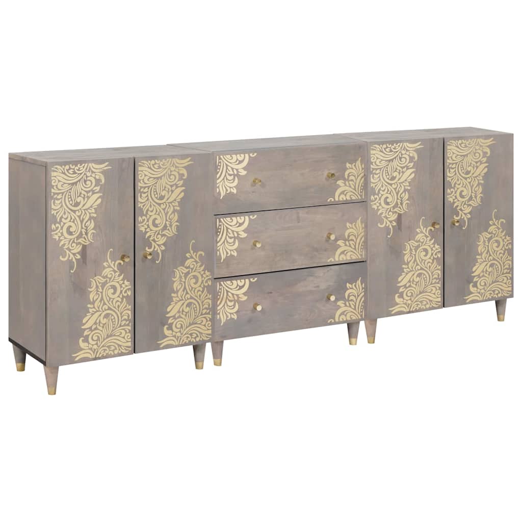 Badezimmerschrank-Set Mit Schubladen 3 Pcs Und Gold