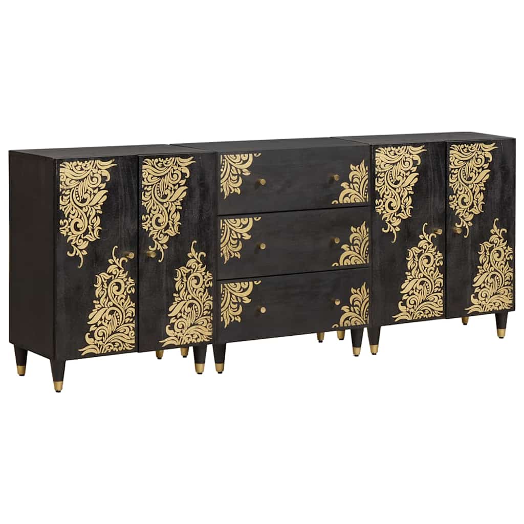 Badezimmerschrank-Set Mit Schubladen 3 Pcs Und Gold