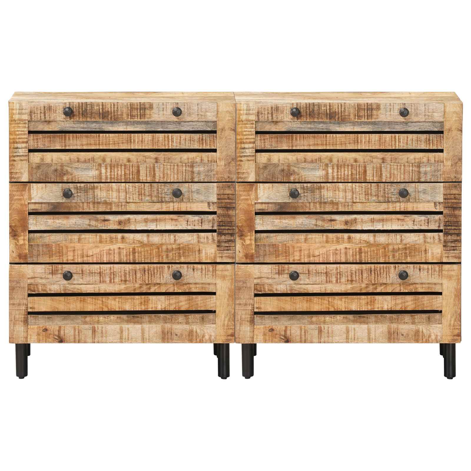 Stauraumschränke 2 Stk. 120 X 33 X 75 Cm Massivholz Mango