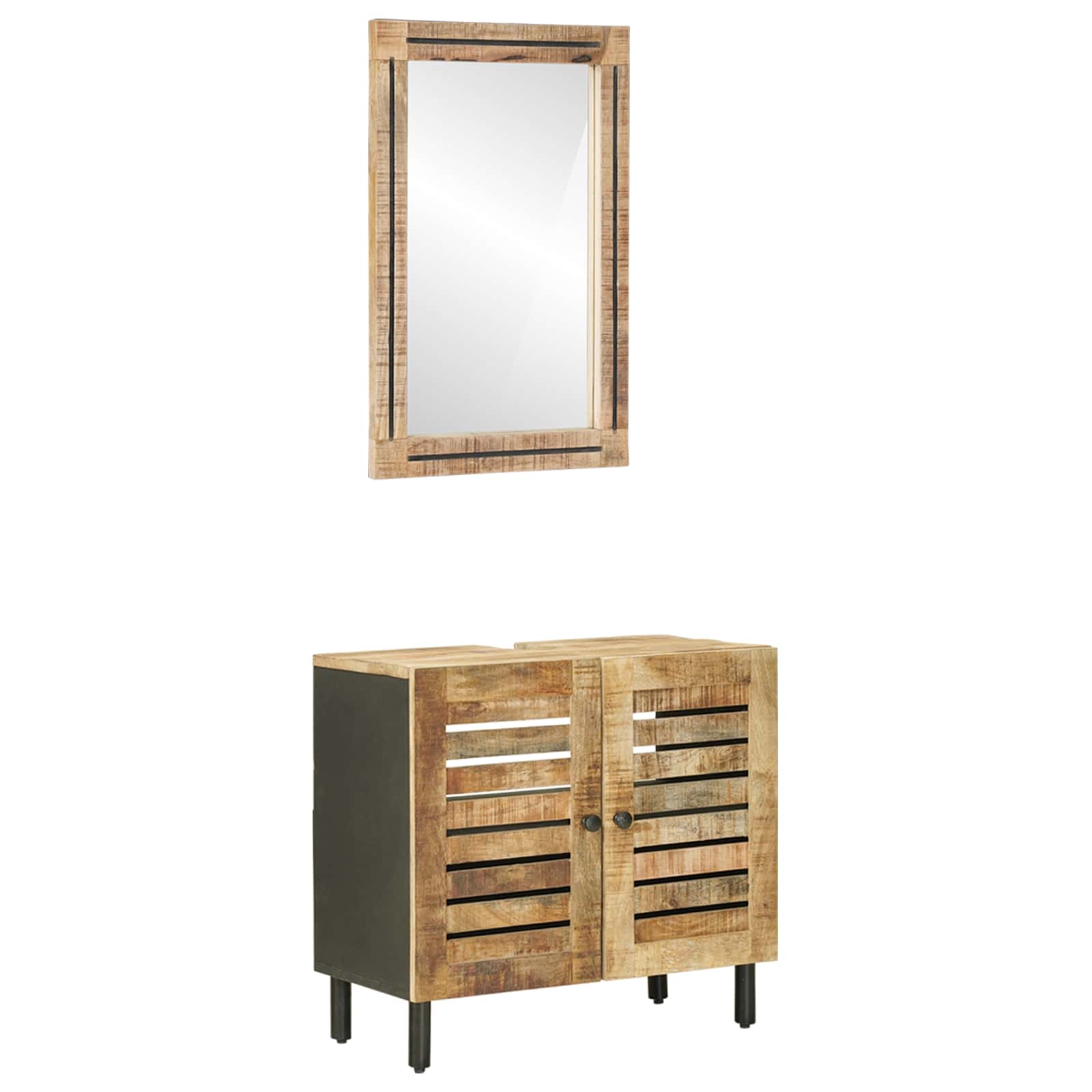 Badezimmerschrank-Set 2 Stk. Natur 62 X 33 X 58 Cm