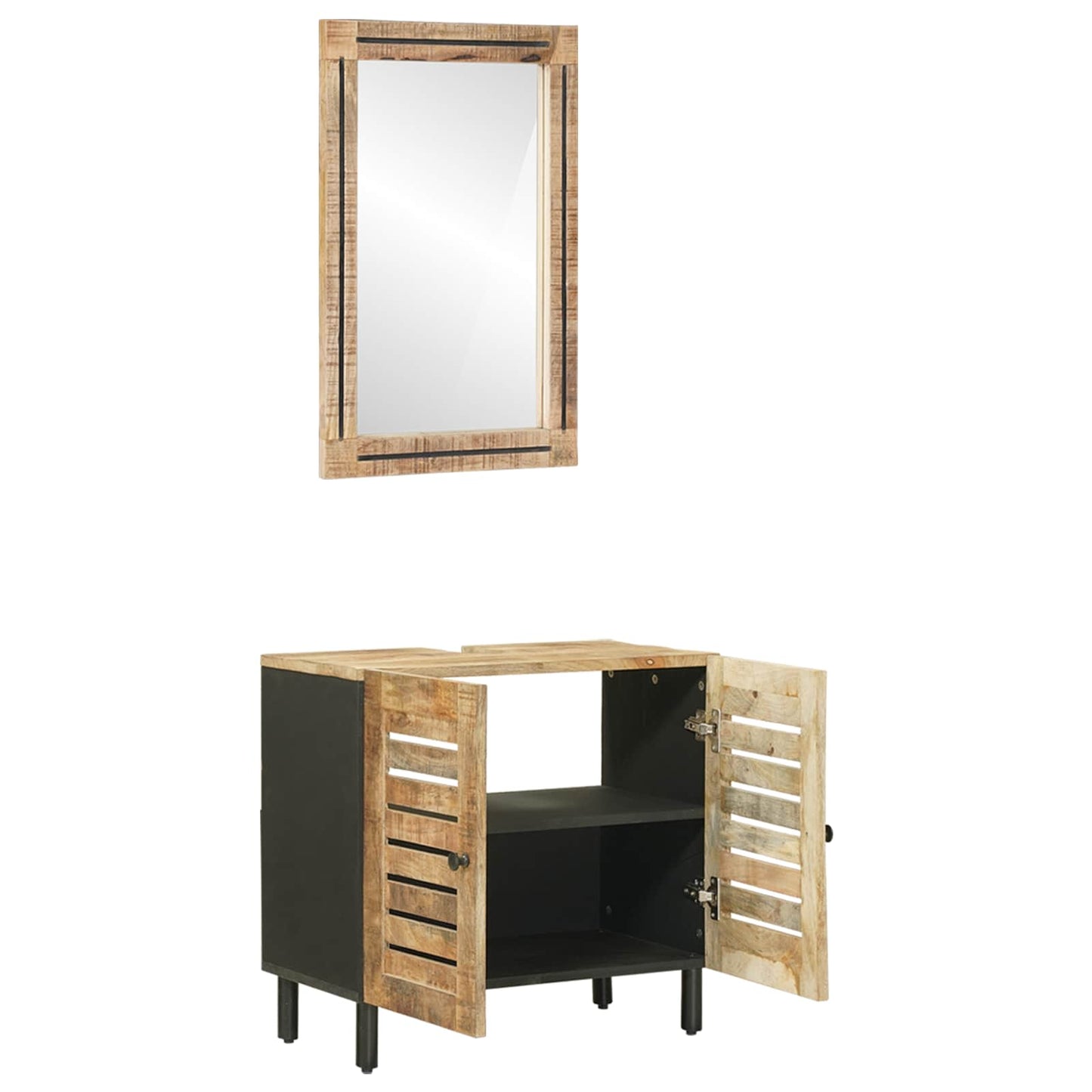 Badezimmerschrank-Set 2 Stk. Natur 62 X 33 X 58 Cm