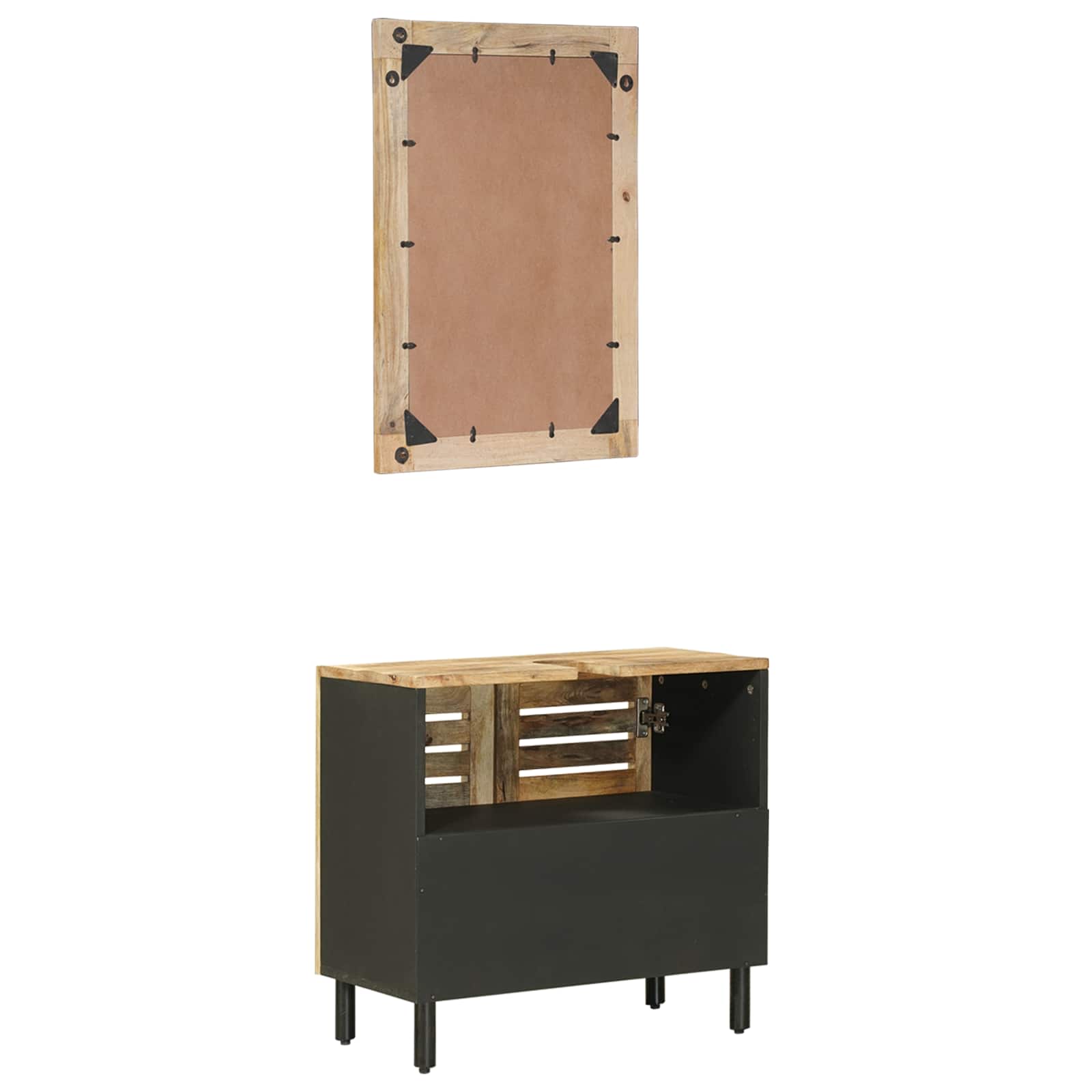 Badezimmerschrank-Set 2 Stk. Natur 62 X 33 X 58 Cm