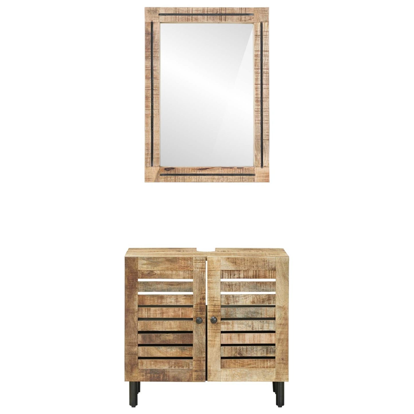 Badezimmerschrank-Set 2 Stk. Natur 62 X 33 X 58 Cm