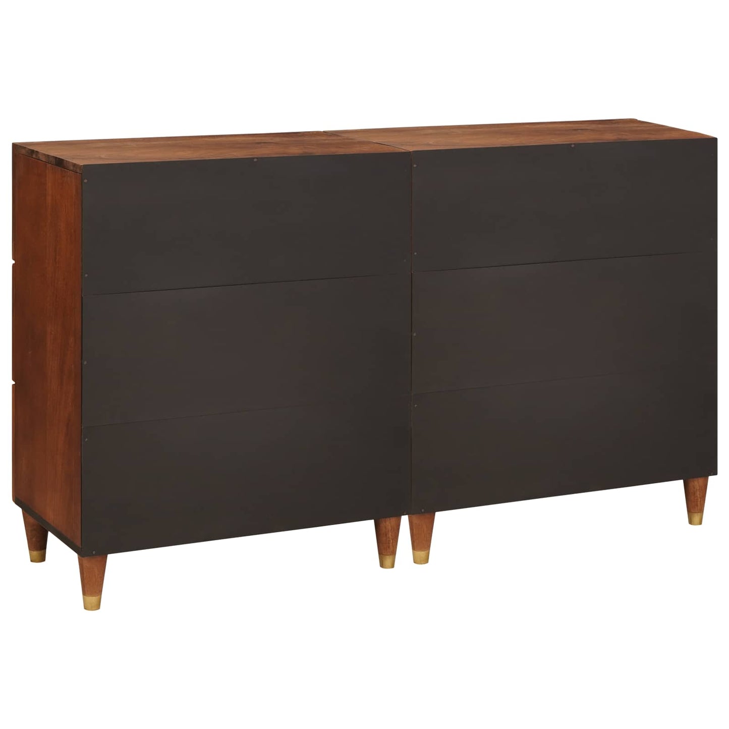 Sideboard Set 2 Pcs Braun 60 X 33,5 X 75 Cm Massivholz Mango