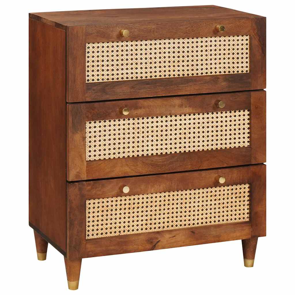 Sideboard Set 3 Pcs Braun 180 X 33 X 75 Cm Massivholz Mango