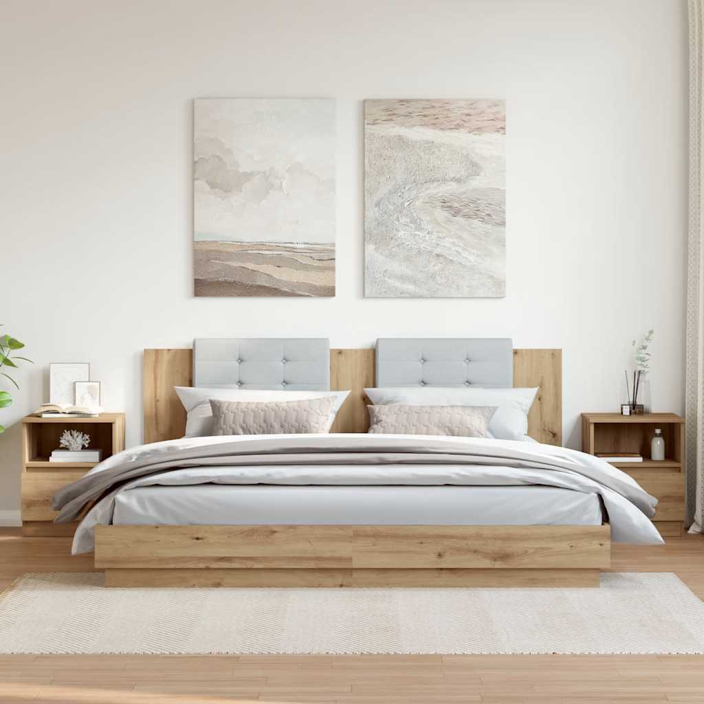 Nachttische 2 Stk. Sonoma-Eiche 40X40X50 Cm Holzwerkstoff
