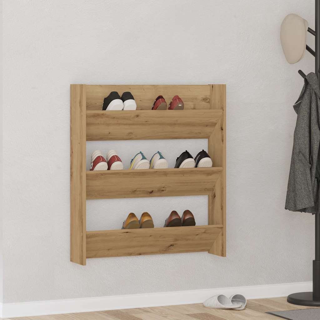 Wand-Schuhregal Holzwerkstoff Artisan-Eiche