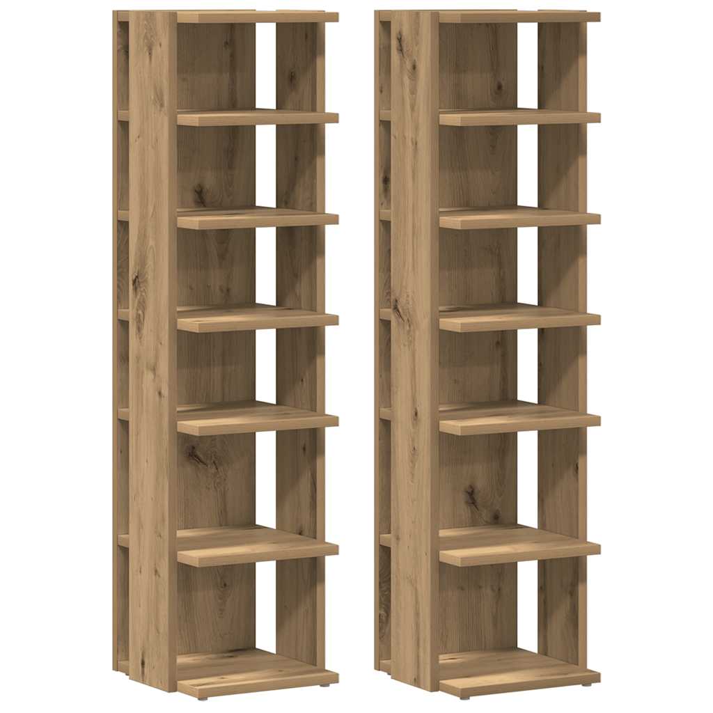 Schuhschränke 2 Stk. 28X27X102 Cm Holzwerkstoff Artisan-Eiche