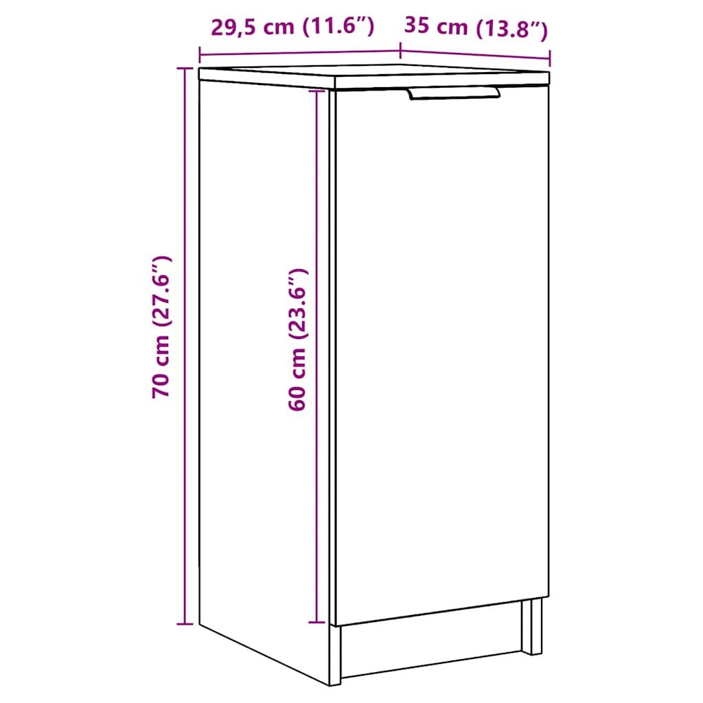 Schuhschrank -Optik 29,5X35X70 Cm Holzwerkstoff Altholz