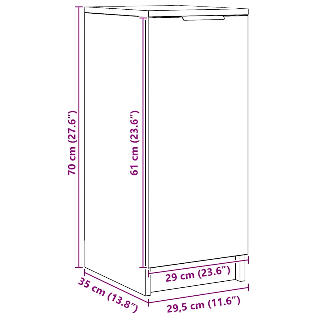 Schuhschrank 29,5X35X70 Cm Holzwerkstoff Artisan-Eiche