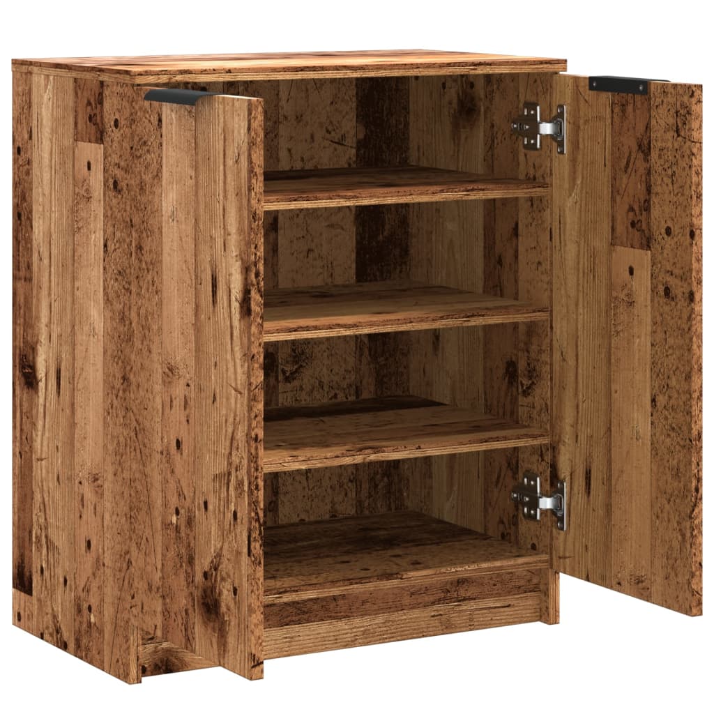 Schuhschrank -Optik 59X35X70 Cm Holzwerkstoff Altholz