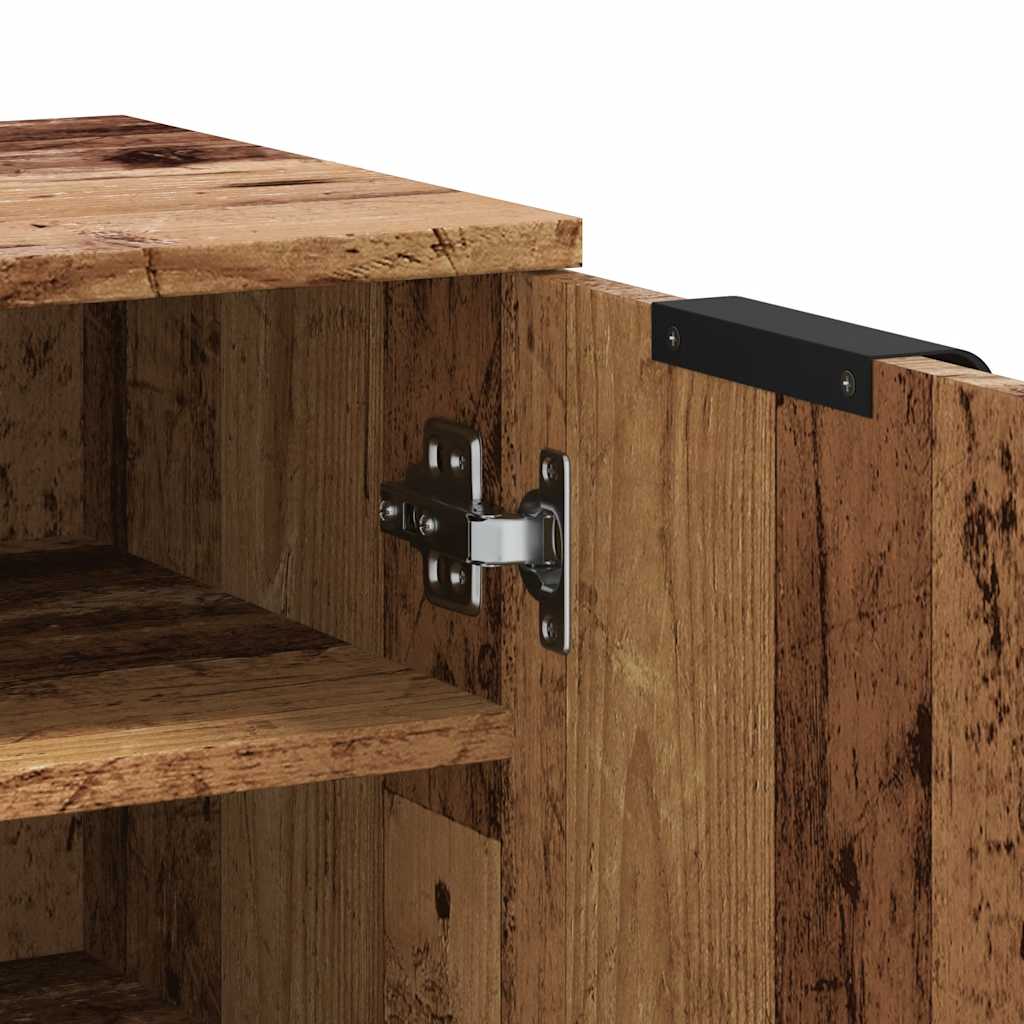 Schuhschrank -Optik 29,5X35X100,5 Cm Holzwerkstoff Altholz
