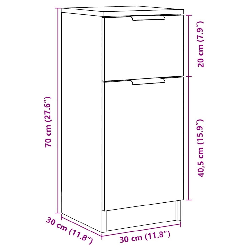 Schuhschrank 29,5X35X100,5 Cm Holzwerkstoff Artisan-Eiche