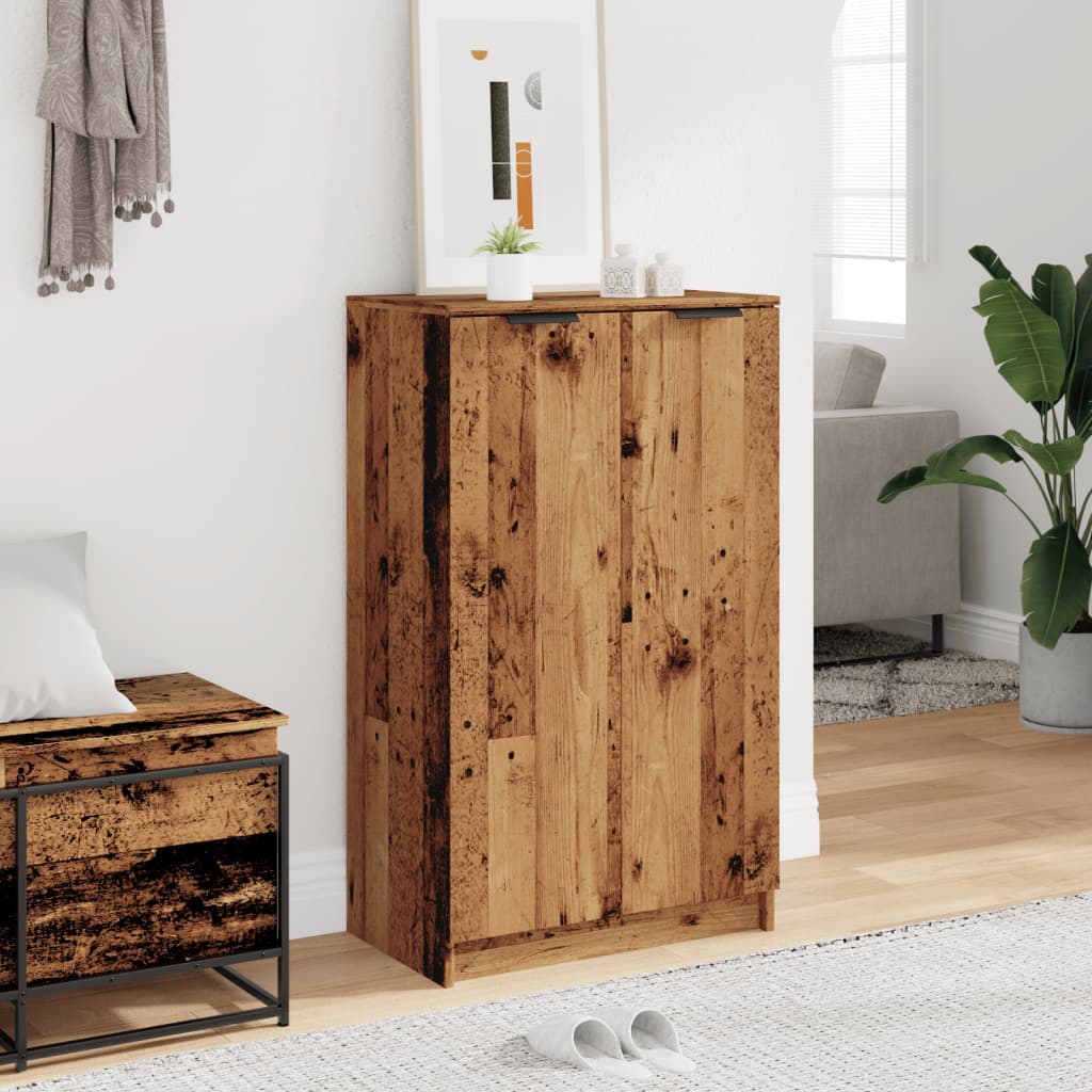 Schuhschrank -Optik 59X35X100,5 Cm Holzwerkstoff Altholz