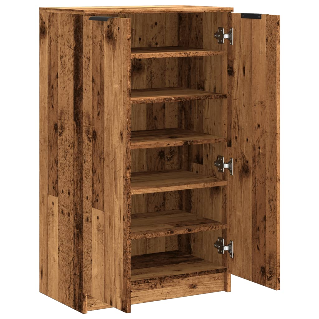 Schuhschrank -Optik 59X35X100,5 Cm Holzwerkstoff Altholz